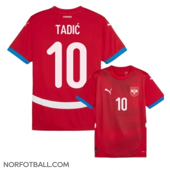 Billige Fotballdrakt Serbia Dusan Tadic #10 Replika Hjemmedrakt EM 2024 Kortermet